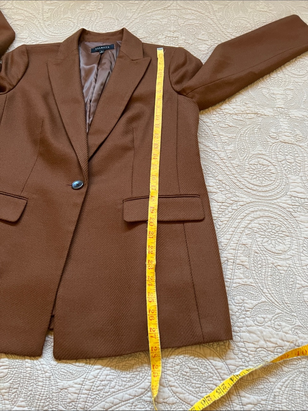 Talbots Brown Single-Button Blazer - Picture 5 of 9